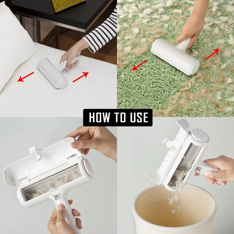 Self-Cleaning Pet Hair Remover Roller – Reusable Dog & Cat Fur Cleaner