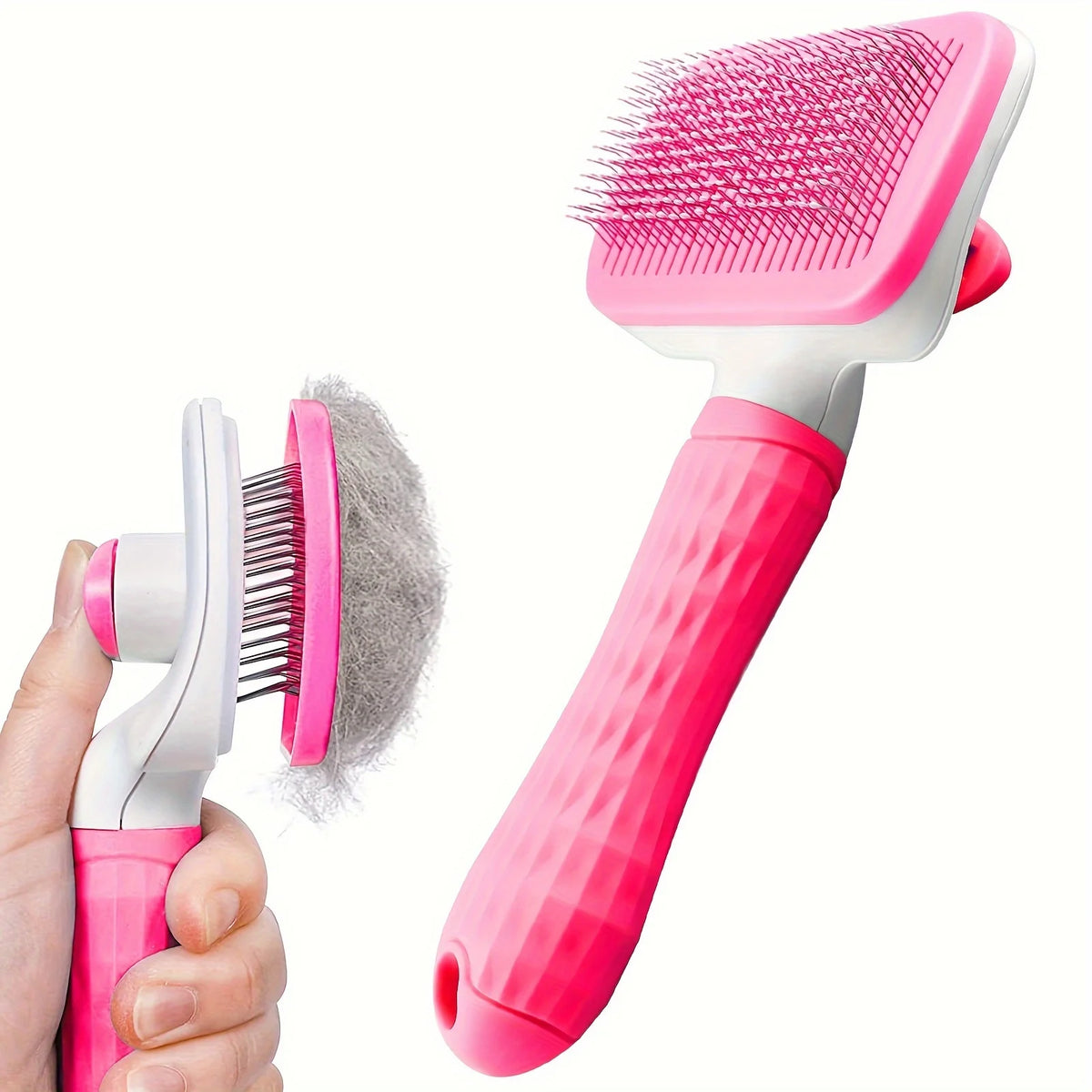 Self-Cleaning Pet Hair Remover Comb – Dog & Cat Slicker Grooming Brush