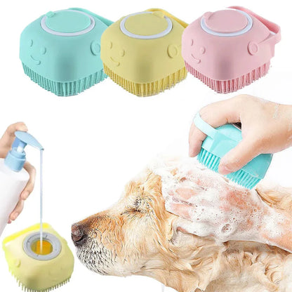 Pet Bath & Massage Brush – Soft Silicone Grooming Brush for Dogs & Cats | PetNestIndia
