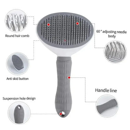 Self-Cleaning Pet Hair Remover Brush for Dogs & Cats | PetNestIndia