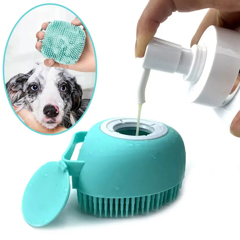 Pet Bath & Massage Brush – Soft Silicone Grooming Brush for Dogs & Cats | PetNestIndia