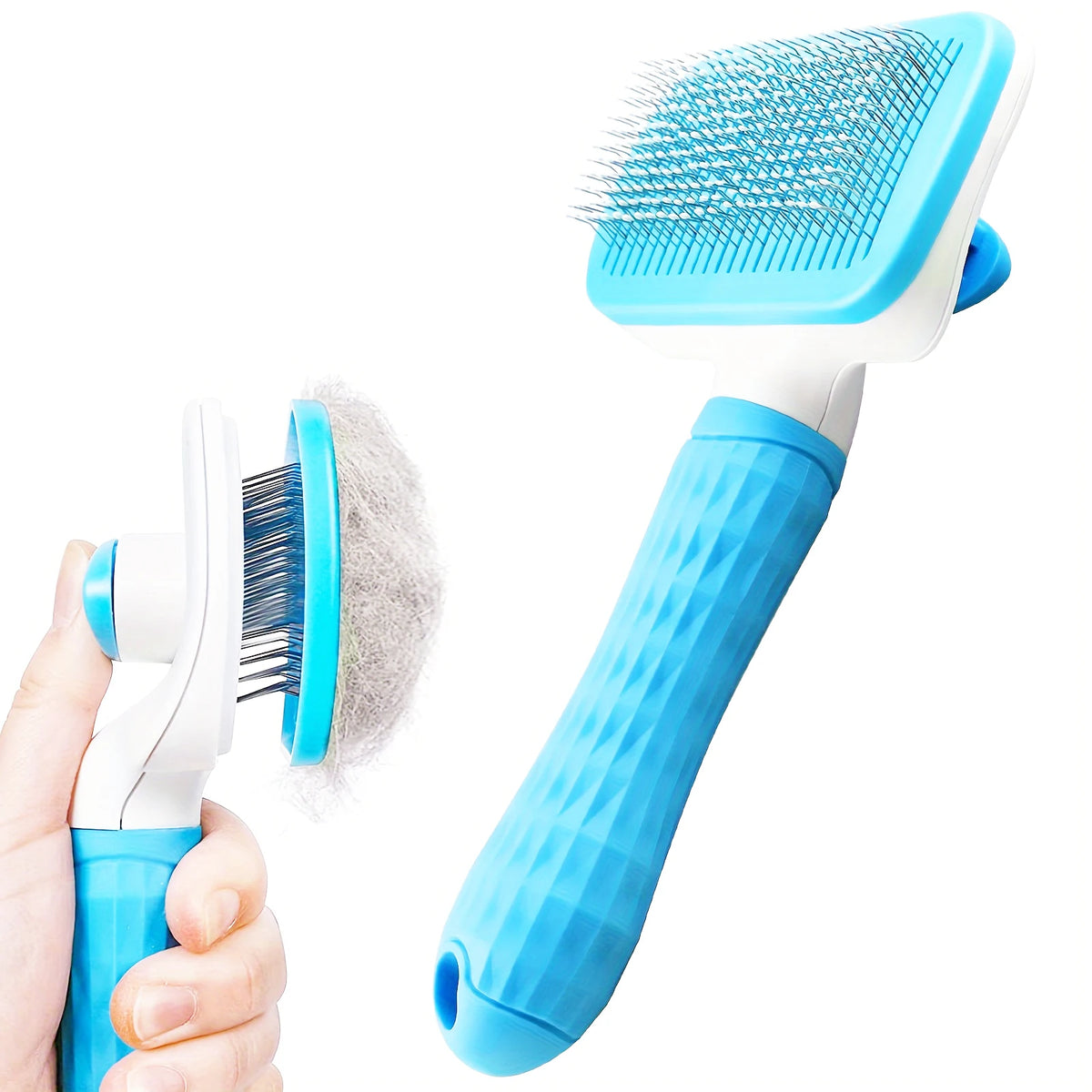 Self-Cleaning Pet Hair Remover Comb – Dog & Cat Slicker Grooming Brush
