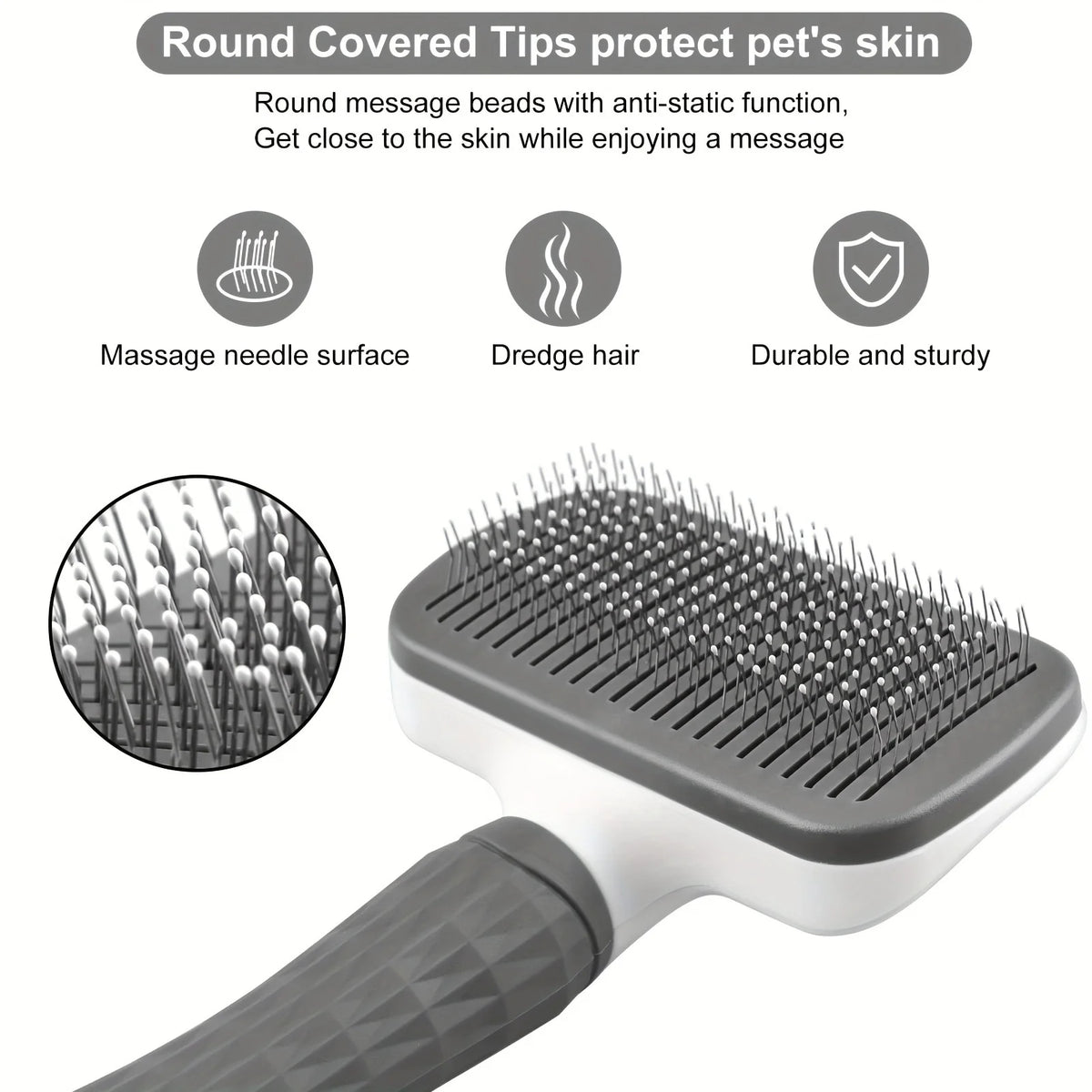 Self-Cleaning Pet Hair Remover Comb – Dog & Cat Slicker Grooming Brush