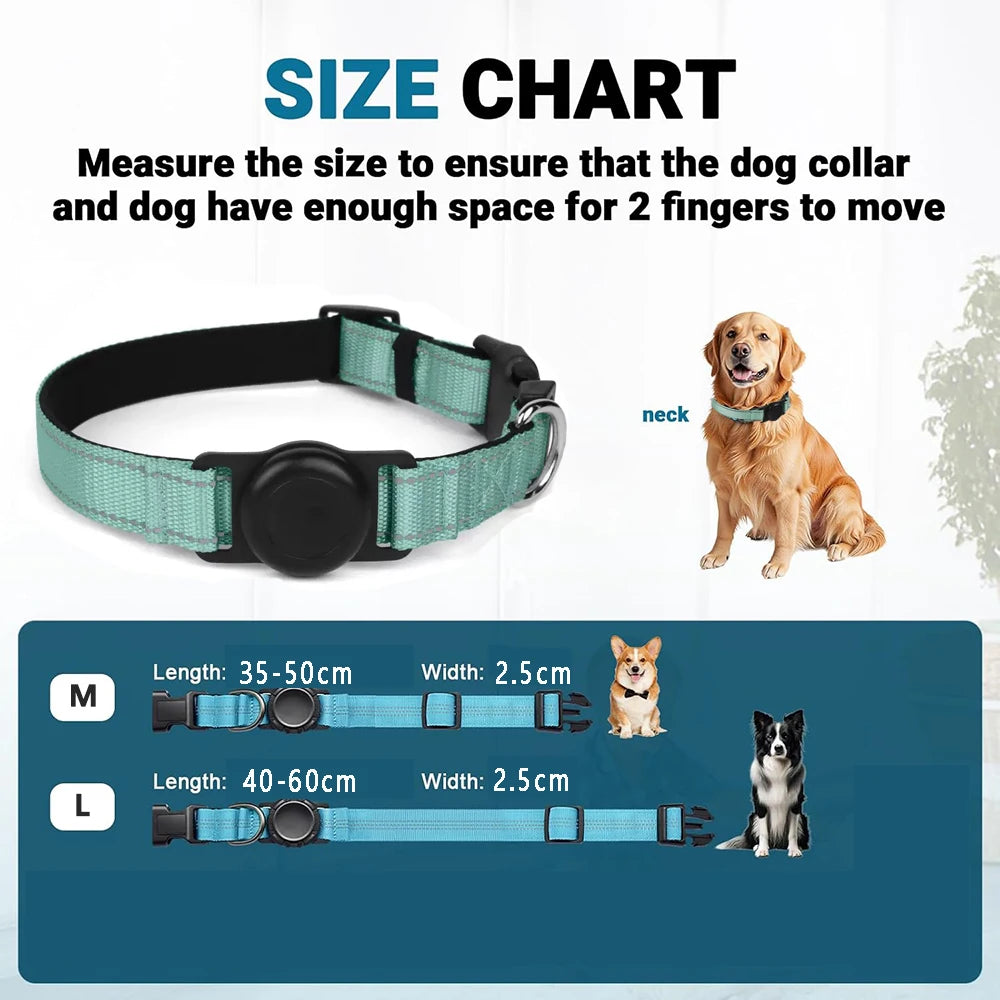 Heavy-Duty Dog Collar with AirTag Holder – Padded & Comfortable Adjustable Collar